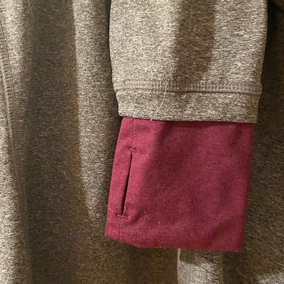 HOODIE REEBOK Quarter zip Tunic Fitted pullover Gray Spandex Yoga XL - Picture 8 of 10